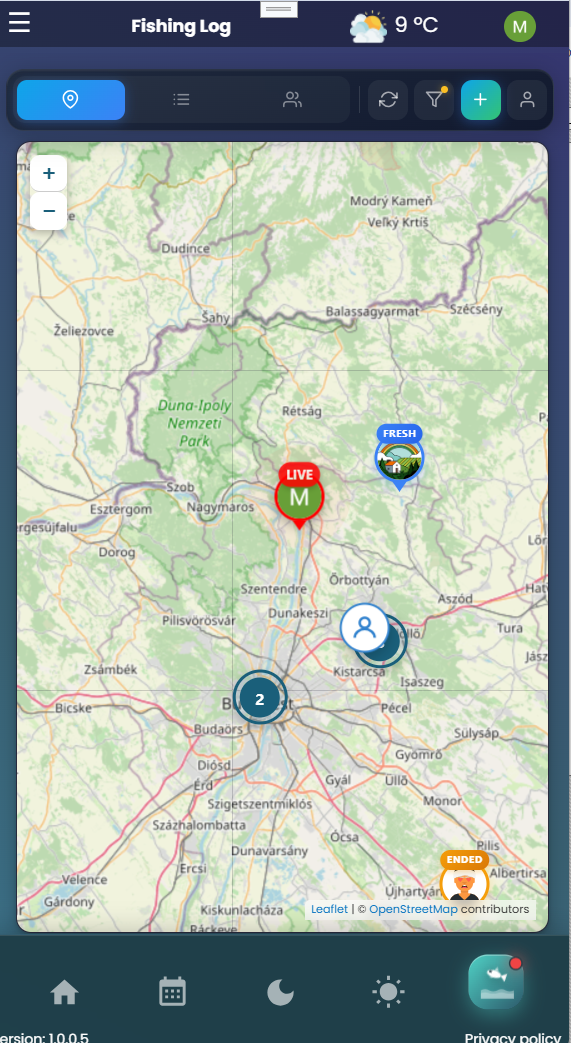 Live Fishing global map